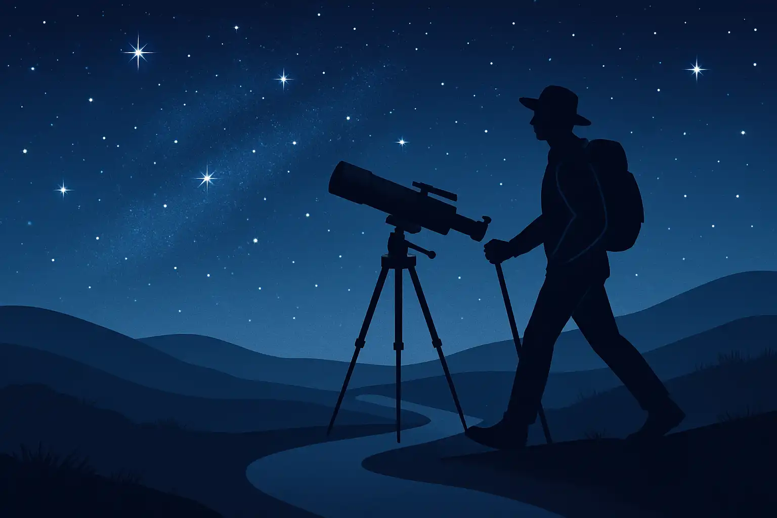 Wandelend sterrenkijken: zo plan je een route met een draagbare telescoop