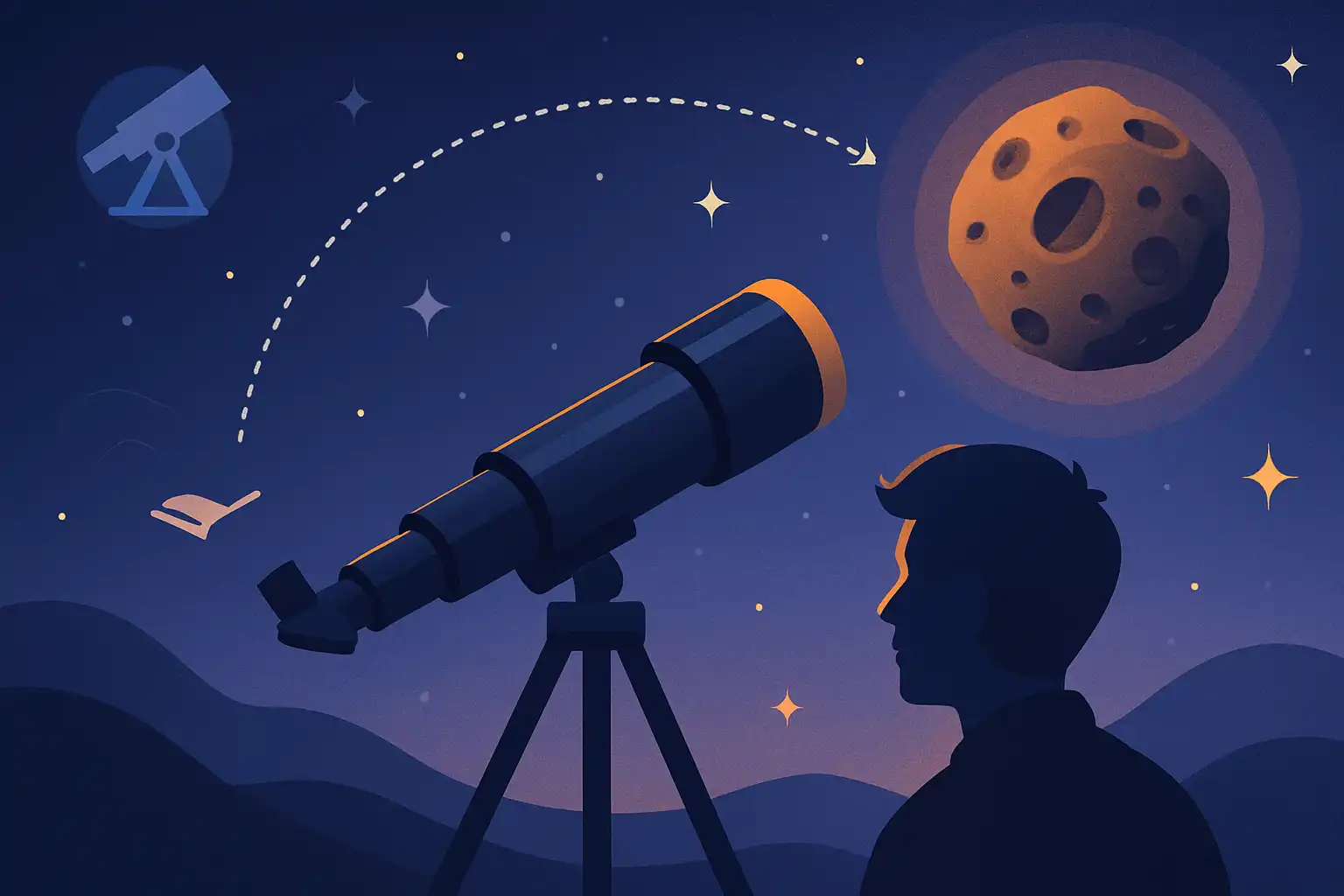 Zo volg je een naderend planetoïde met je amateurtelescoop: van voorspelling tot observatie