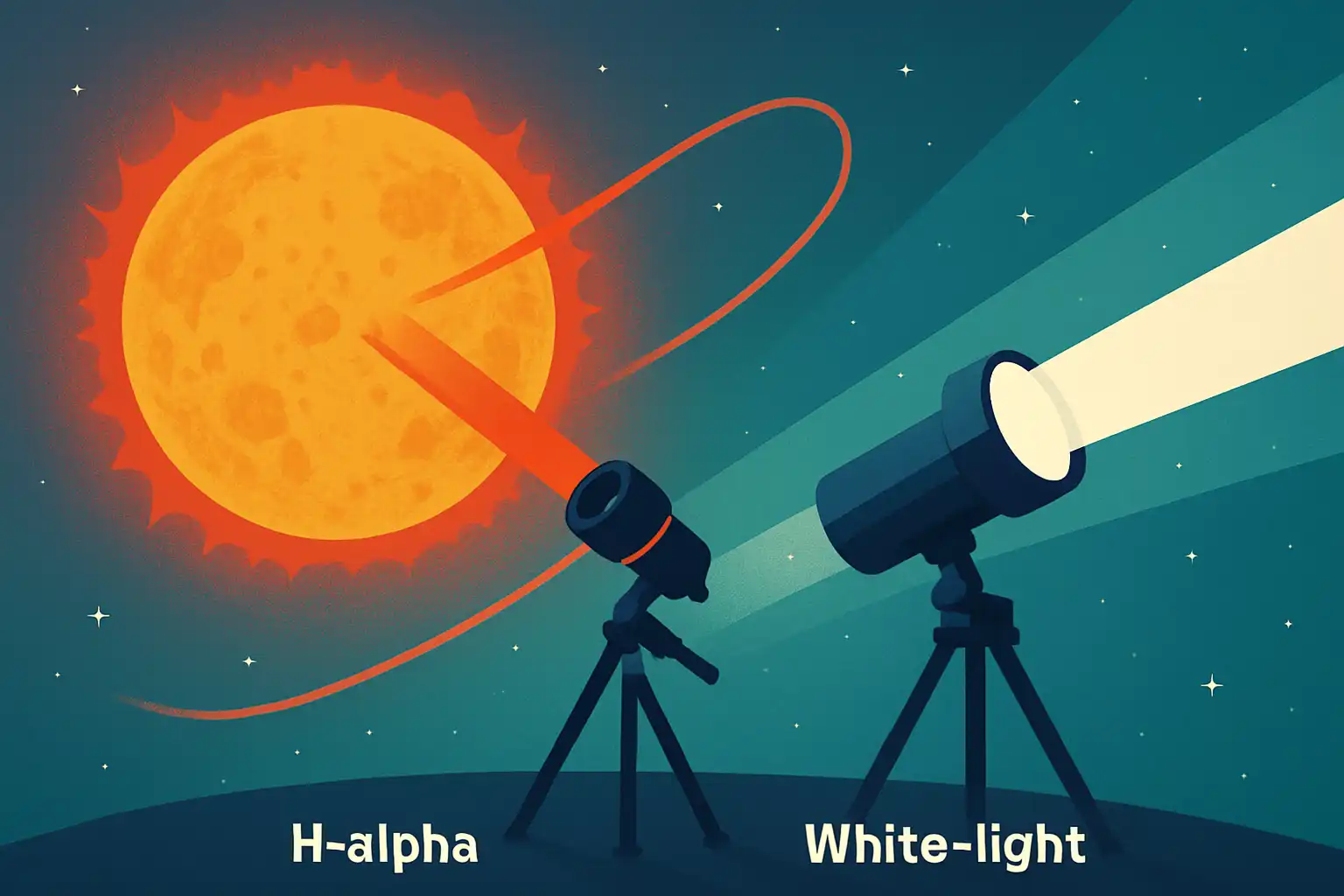 Zonnestaren zonder risico: h-alpha versus witlicht filters voor je telescoop