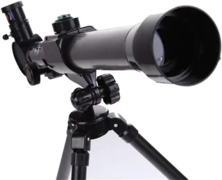 Allecto plus - Astronomische telescoop voor kinderen en microscoop combo met statief (zwart), 20x 30x 40x vergroting