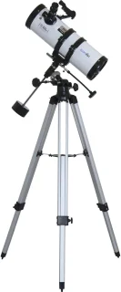 Zoomion® Telescoop Voor Beginners 230X Zoom – 114 mm Newton Reflector met EQ-1 Montering – 5-delige Set met 2 Oculairs, 2× Barlow, Red-Dot Finder & Statief – Brede Kijk op de Sterrenhemel