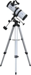 Zoomion® Telescoop Voor Beginners 230X Zoom – 114 mm Newton Reflector met EQ-1 Montering – 5-delige Set met 2 Oculairs, 2× Barlow, Red-Dot Finder & Statief – Brede Kijk op de Sterrenhemel