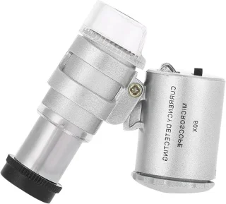 Sieradenvergroter met LED-UV-licht, 60x vergroting voor diamanten en edelstenen