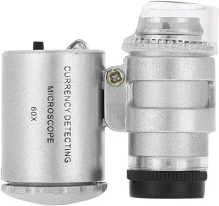 Sieradenvergroter met LED-UV-licht, 60x vergroting voor diamanten en edelstenen