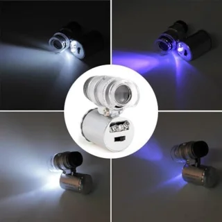 Sieradenvergroter met LED-UV-licht, 60x vergroting voor diamanten en edelstenen