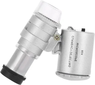 Sieradenvergroter met LED-UV-licht, 60x vergroting voor diamanten en edelstenen