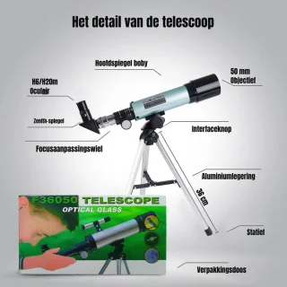 MMP® Telescoop kinderen - Sterrenkijker - Telescoop - Zwart - 44cm x 21cm x 11cm