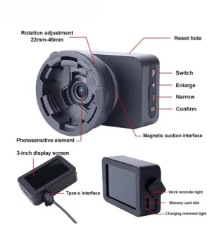 4K Telescoop Oculaircamera met 7,5 cm Kleurenscherm en 32GB TF Kaart – Elektronisch Oculair voor Astrofotografie, Planetaire Observatie, Vogels Kijken en Nachtkijken