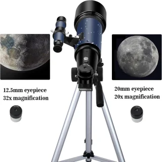 Telescoop voor volwassenen en beginners met 70 mm opening en 400 mm brandpuntsafstand