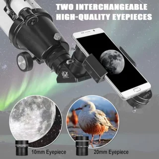 80 mm Refractor Telescoop voor Volwassenen - Krachtige Reistelescoop voor Beginners