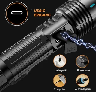 Equivera Nood Zaklamp - Nood Zaklamp - Zaklamp op Batterijen - Oplaadbare Zaklamp - Zaklamp voor Noodsituaties - Zaklamp voor Noodgevallen - Noodverlichting - Noodpakket Zaklamp