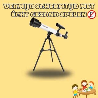 Astronomische Telescoop voor Kinderen – 30x & 60x Vergroting met Statief, Kompas en Smartphonehouder – Educatief Ruimte Speelgoed met Ebook – CE EN71