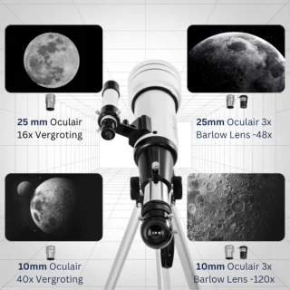 TADES® Telescoop + Telefoonadapter & Draagtas - 3 Oculairs - Sterrenkijker - Nachtkijker - Astronomie - Sterrenkijker Telescoop - Sterrenkijker Voor Kinderen - Telescoop Kinderen - Telescoop Voor Kinderen