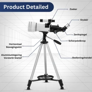 TADES® Telescoop + Telefoonadapter & Draagtas - 3 Oculairs - Sterrenkijker - Nachtkijker - Astronomie - Sterrenkijker Telescoop - Sterrenkijker Voor Kinderen - Telescoop Kinderen - Telescoop Voor Kinderen