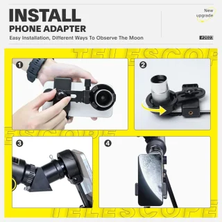 Astronomische telescoop 70 mm diafragma 400 mm met statief en telefoonadapter voor kinderen en volwassenen