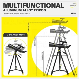 Astronomische telescoop 70 mm diafragma 400 mm met statief en telefoonadapter voor kinderen en volwassenen