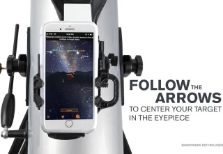 Newtoniaanse reflectortelescoop met smartphone-apptechnologie - inclusief accessoires, in hoogte verstelbaar statief