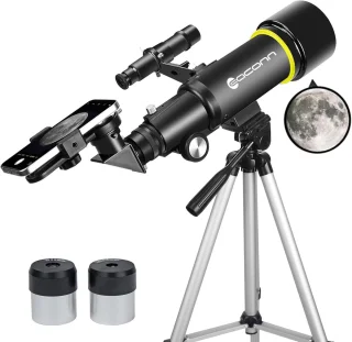 Telescoop voor beginners en volwassenen met 70 mm lenzen en 400 mm brandpuntsafstand