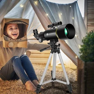 Telescoop voor beginners en volwassenen met 70 mm lenzen en 400 mm brandpuntsafstand