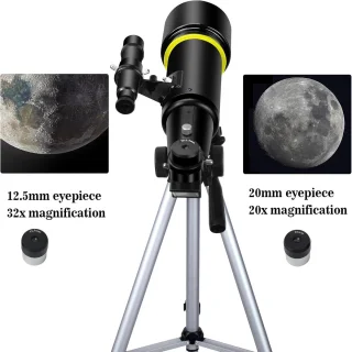 Telescoop voor beginners en volwassenen met 70 mm lenzen en 400 mm brandpuntsafstand