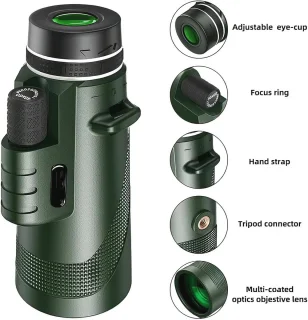 Compacte Monoculaire Telescoop 40x60 voor Avontuurlijke Outdoor Activiteiten