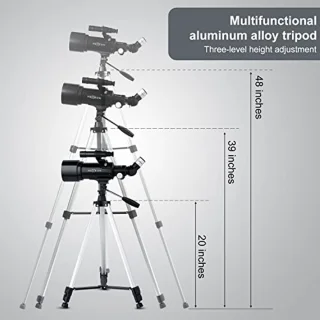 Telescoop 70mm Opening 500mm - Astronomische Refractor Telescoop voor Kinderen en Volwassenen met Statief, Telefoonadapter, Draadloze Afstandsbediening en Draagtas