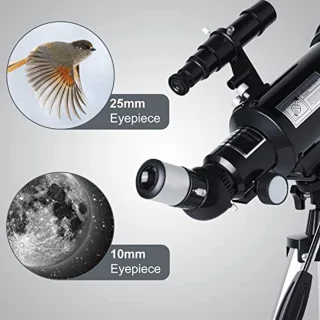 Telescoop 70mm Opening 500mm - Astronomische Refractor Telescoop voor Kinderen en Volwassenen met Statief, Telefoonadapter, Draadloze Afstandsbediening en Draagtas