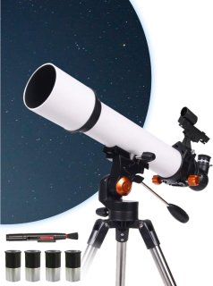 De Telescoop - Sterrenkijker - Inc. Statief - Voor Kinderen & Volwassenen - Astronomie - Sterrenkunde - 375x Zoomfunctie - Draagbaar in één oogopslag