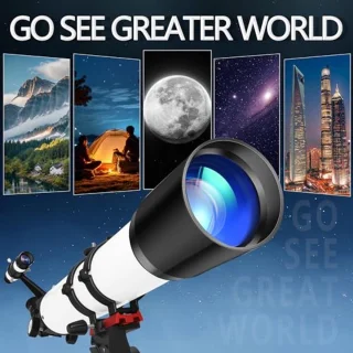 Telescoop voor Volwassenen met 90 mm Opening - Refractortelescoop voor Beginners met Zoeker, Statief en Telefoonadapter