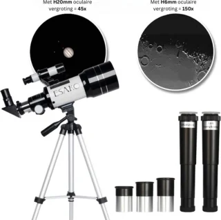 TADES® Telescoop - 3 Oculairs - Sterrenkijker - Nachtkijker - Astronomie - Sterrenkijker Telescoop - Sterrenkijker Voor Kinderen - Telescoop Kinderen - Telescoop Voor Kinderen