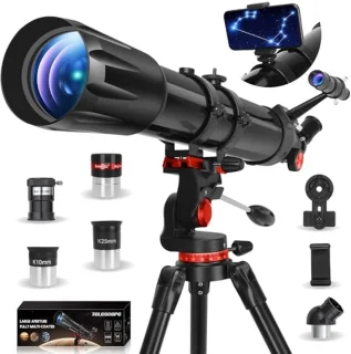 Telescopische Astronomie Telescoop voor Volwassenen en Kinderen - 90 mm Opening, 900 mm Lengte, Professionele Refractortelescoop voor Beginners
