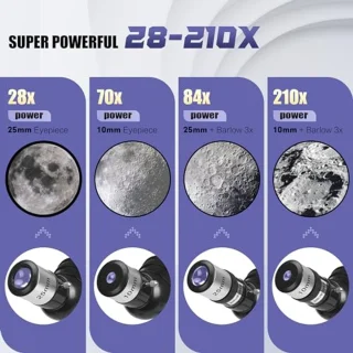 Telescopische Astronomie Telescoop voor Volwassenen en Beginners - 70 mm Refractor met Draagbaar Statief