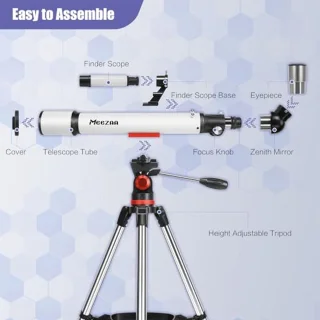 Telescopische Astronomie Telescoop voor Volwassenen en Beginners - 70 mm Refractor met Draagbaar Statief