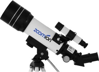 De Zoomion® Telescoop Voor Beginners 140X Zoom – 70 mm Refractor – 7-delige Set met 2 Oculairs, 3× Barlow, Omkeerlens, Amici-Prisma, Zoeker & Tafelstatief – Reis- en Starterstelescoop in één oogopslag