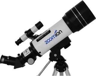 Zoomion® Telescoop Voor Beginners 140X Zoom – 70 mm Refractor – 7-delige Set met 2 Oculairs, 3× Barlow, Omkeerlens, Amici-Prisma, Zoeker & Tafelstatief – Reis- en Starterstelescoop