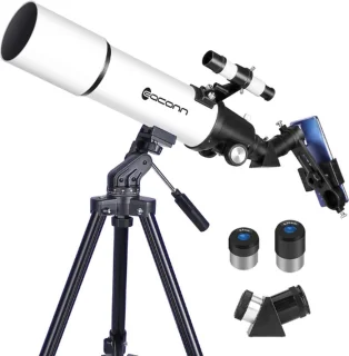 Sterrenkijker Beginners - Telesccop voor Volwassenen en Kinderen - 67x Zoom - Inclusief Statief en Rugzak - Wit
