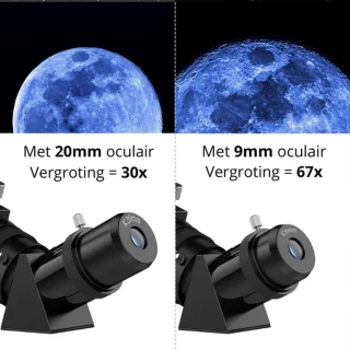 Sterrenkijker Beginners - Telesccop voor Volwassenen en Kinderen - 67x Zoom - Inclusief Statief en Rugzak - Wit