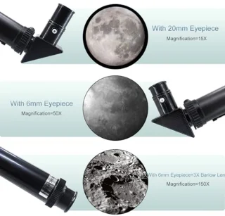 Telescoop 70 mm voor volwassenen en kinderen - Draagbare refractor reistelescoop met smartphone-adapter (15X-150X)
