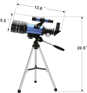 Telescoop 70 mm voor volwassenen en kinderen - Draagbare refractor reistelescoop met smartphone-adapter (15X-150X)