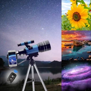 Telescoop 70 mm voor volwassenen en kinderen - Draagbare refractor reistelescoop met smartphone-adapter (15X-150X)