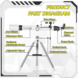 Telescoop met Digitaal Oculair voor Astronomie - 90 mm Diafragma, 900 mm Brandpuntsafstand, Compact en Draagbaar voor Beginners en Professionals