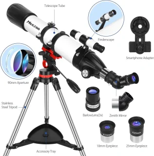 Professionele 90mm Telescoop voor Astronomie – Geschikt voor Volwassenen, Beginners en Kinderen