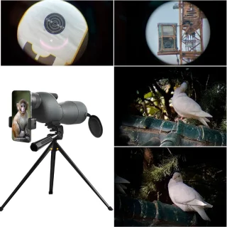 Telescoop - Spotting Scope - Monokijker - 25-75x60 Telescoop - Monoculaire Fmc Bak4 Waterdicht - Met Smartphone Digiscoping Adapter - Met Statief en Tas - Groen