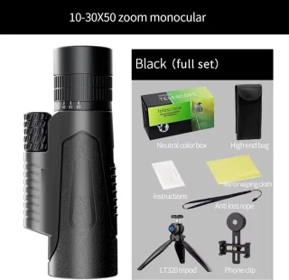 10-30x50 Zoom HD Telescoop met Telefoonadapter en Statief