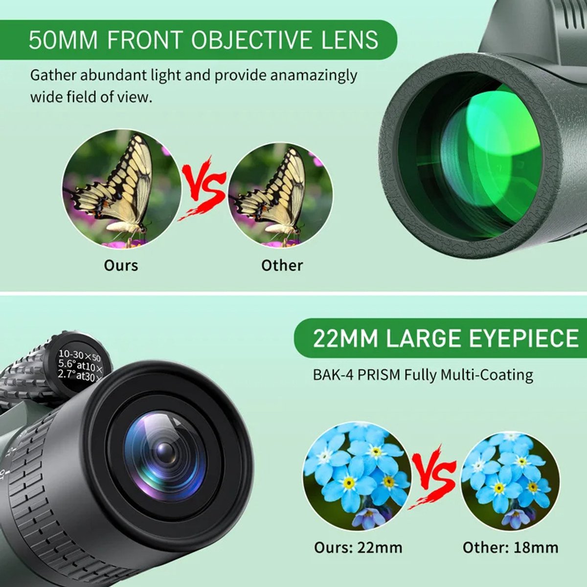 10-30x50 Zoom HD Telescoop met Telefoonadapter en Statief