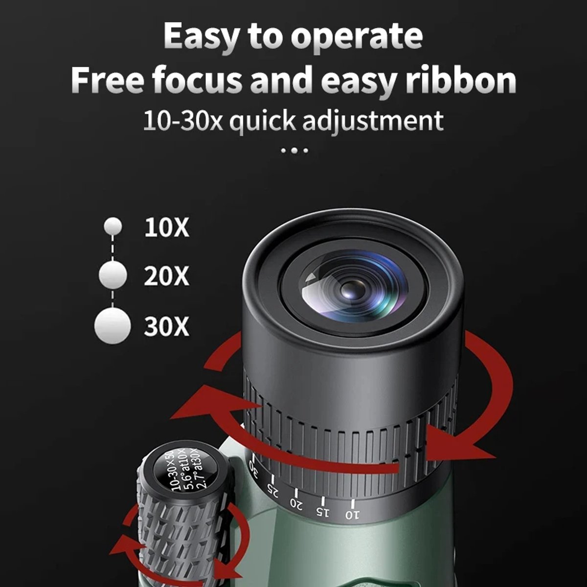 10-30x50 Zoom HD Telescoop met Telefoonadapter en Statief