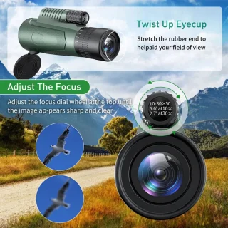 10-30x50 Zoom HD Telescoop met Telefoonadapter en Statief