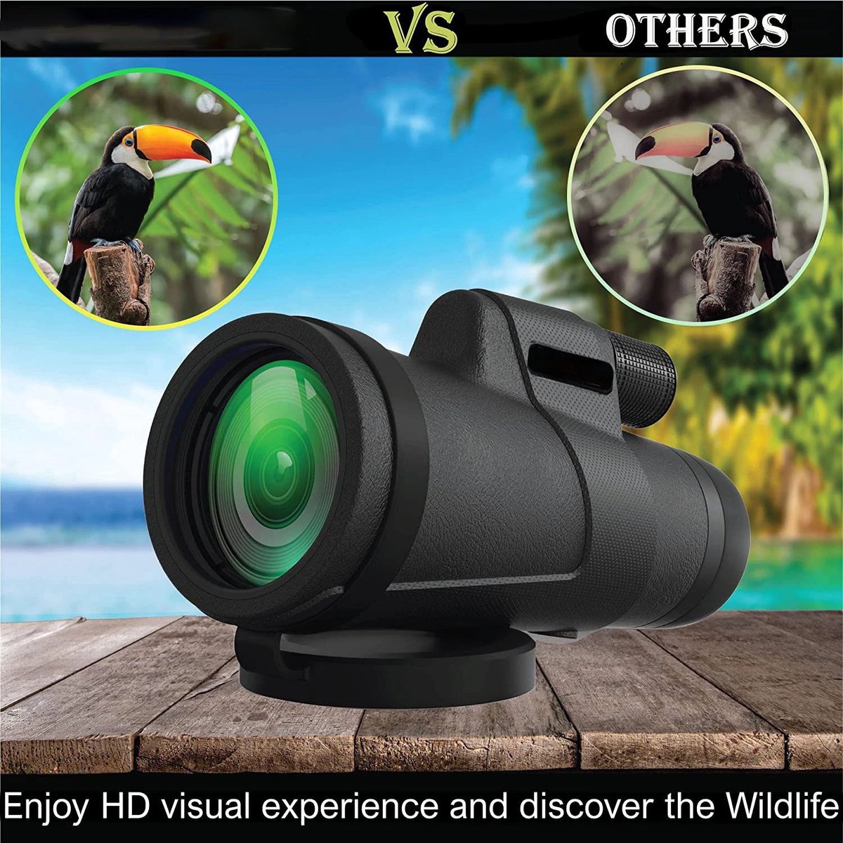 12x42 HD Monoculair Telescoop BAK4 Compact
