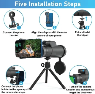 12x42 HD Monoculair Telescoop BAK4 Compact