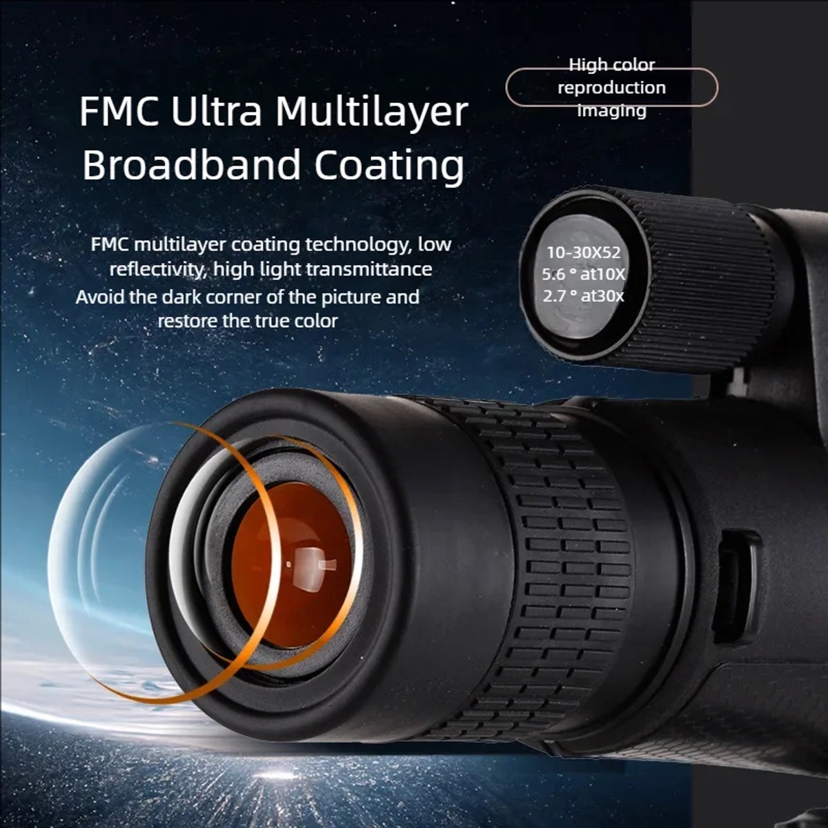 12x52 Monoculaire Telescoop HD ED-Lens Waterdichte Verrekijker